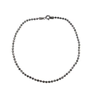 Cylinder Bead Anklet or Bracelet 9" Italy Sterling Silver Bracelet